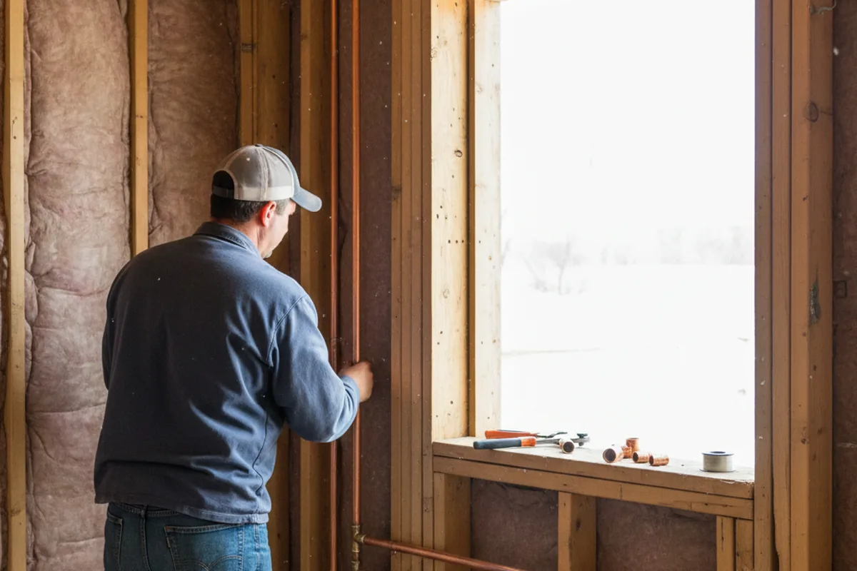 Licensed plumber running new copper supply lines in a Jordan Valley home
